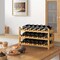 3-Tier Wine Rack Holds 18 Bottles with PU Coating and Anti-Slip Feet